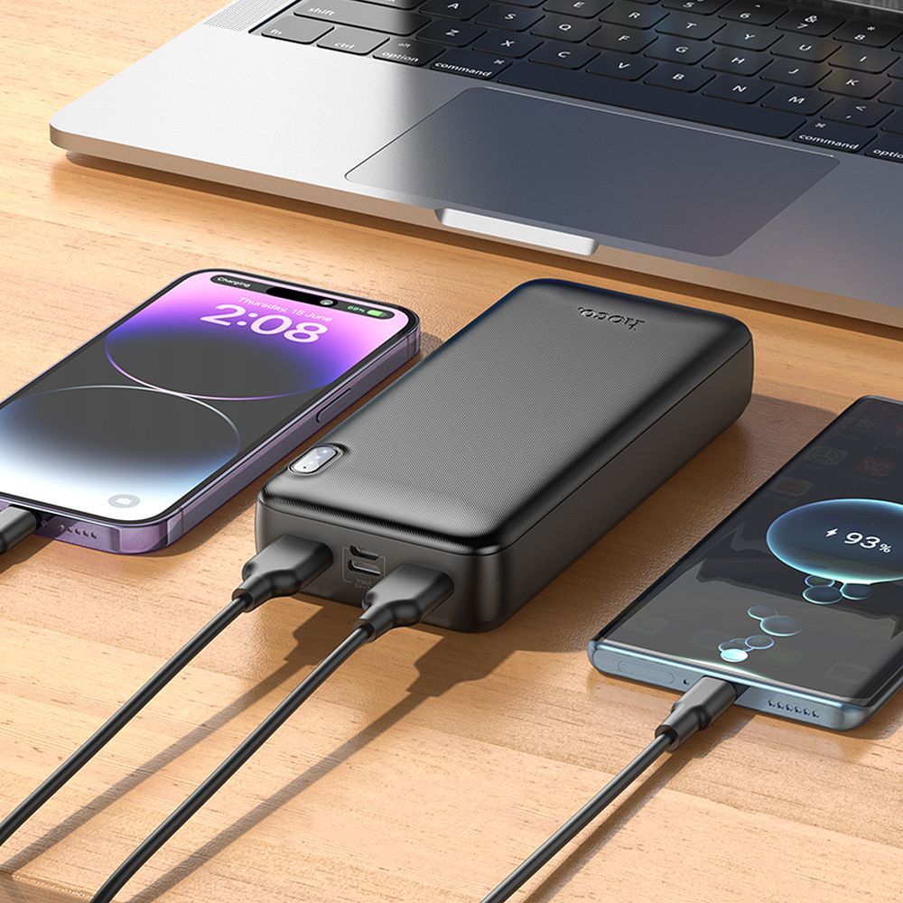 HOCO J128A External Battery, 20000mAh, 10W, 2 x USB-A, Black