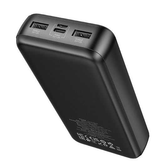 HOCO J128A Ulkoinen Akku, 20000mAh, 10W, 2 x USB-A, Musta