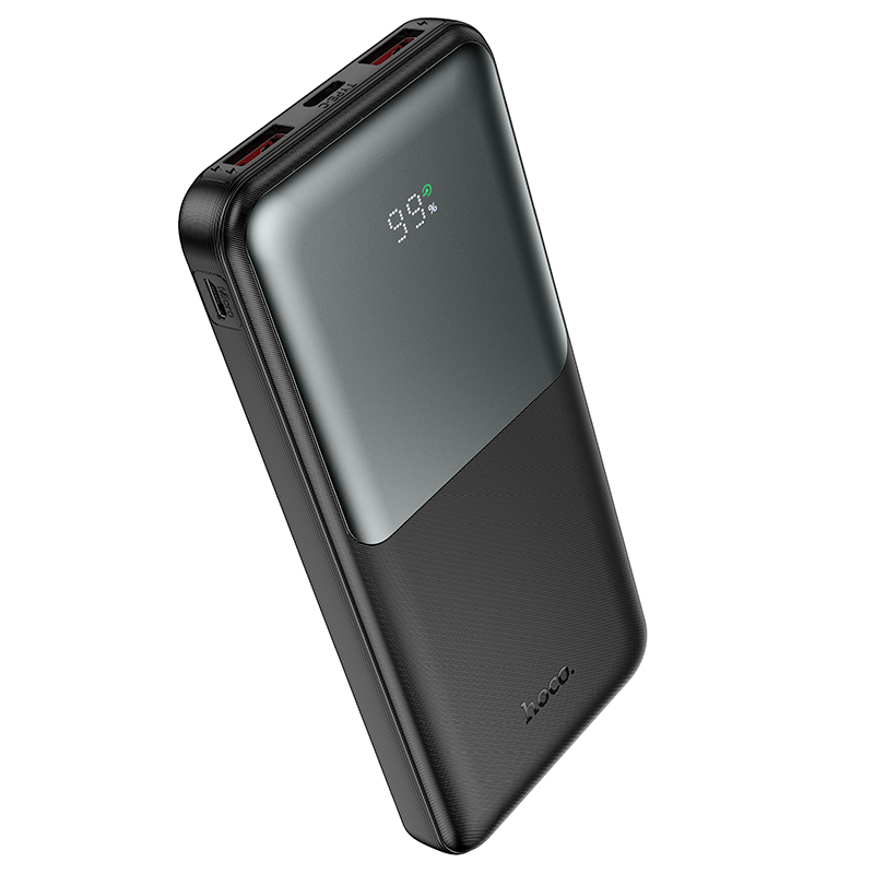 HOCO J136 -varavirtalähde, 10 000 mAh, 22,5 W, QC + PD, 1 x USB-C – 2 x USB-A, musta