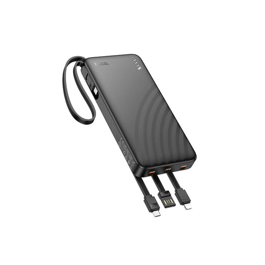Ulkoinen akku HOCO J146, 10000mAh, 10W, 1 x Lightning - 1 x microUSB - 1 x USB-A - 1 x USB-C, Musta