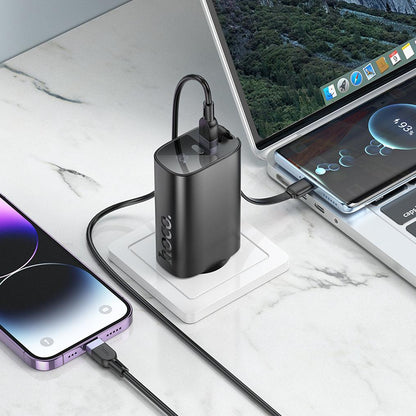 HOCO J148 2-in-1 -varavirtalähde, 5000 mAh, 20 W, PD, 2 x USB-C, musta