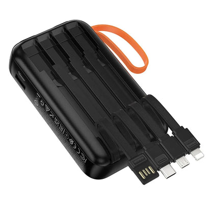 Ulkoinen akku HOCO J151, 10000mAh, 10W, 1 x Lightning - 1 x microUSB - 1 x USB-A - 1 x USB-C, Musta