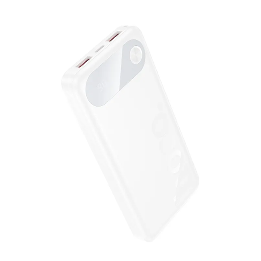 Ulkoinen akku HOCO J154, 10000mAh, 22,5W, QC + PD, 1 x USB-C - 2 x USB-A, Valkoinen