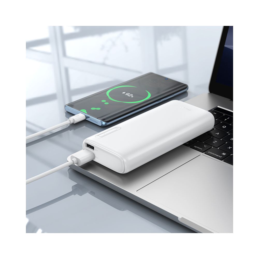Ulkoinen akku HOCO J158A, 10000mAh, 10W, 2 x USB-A, Valkoinen