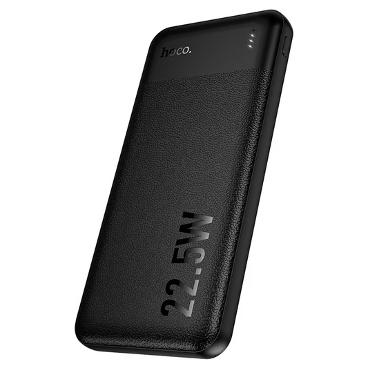 HOCO J159 Essence -varavirtalähde, 10000 mAh, 22,5 W, QC + PD, 1 x USB-C – 2 x USB-A, musta
