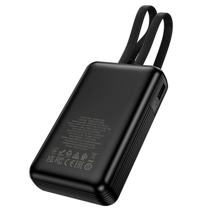HOCO J162 Ulkoinen akku, 10000mAh, 22,5W, QC + PD, 1 x Lightning - 1 x USB-A - 2 x USB-C, Musta