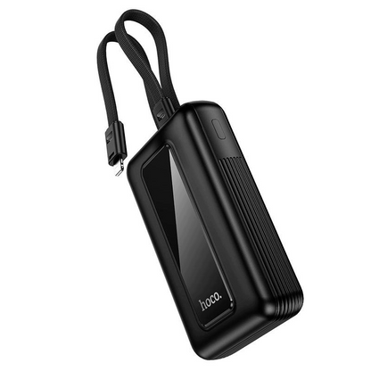 HOCO J162 Ulkoinen akku, 10000mAh, 22,5W, QC + PD, 1 x Lightning - 1 x USB-A - 2 x USB-C, Musta