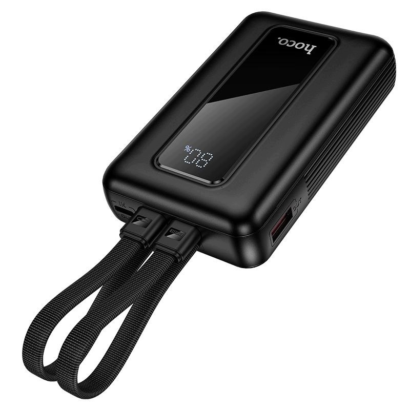 HOCO J162 Ulkoinen akku, 10000mAh, 22,5W, QC + PD, 1 x Lightning - 1 x USB-A - 2 x USB-C, Musta