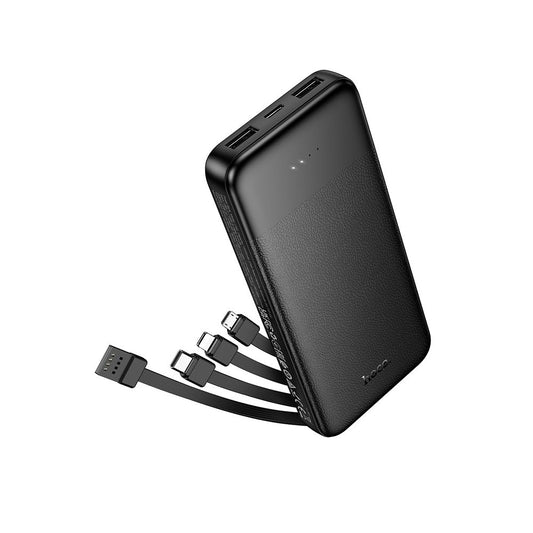 HOCO J163 Ulkoinen akku, 10000mAh, 10W, 1 x Lightning - 1 x microUSB - 2 x USB-A - 1 x USB-C, Musta