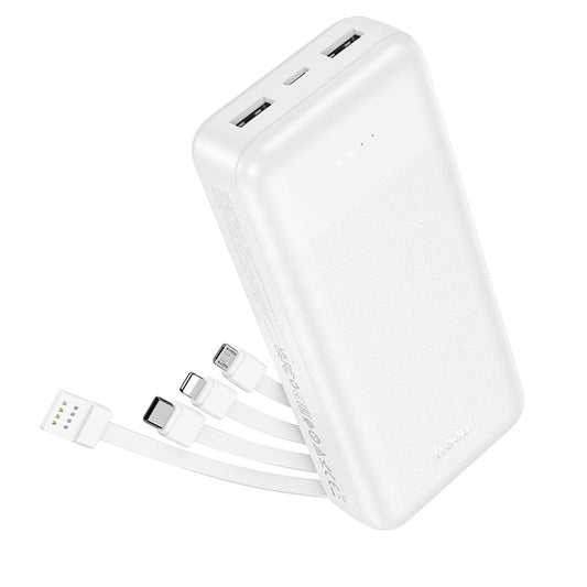 HOCO J163A -varavirtalähde, 20 000 mAh, 10 W, 1 x Lightning – 1 x microUSB – 1 x USB-C – 2 x USB-A, valkoinen