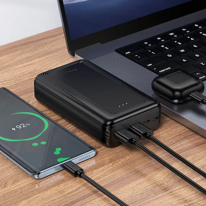 HOCO J165A Ulkoinen akku, 20000mAh, 10W, 2 x USB-A, Musta