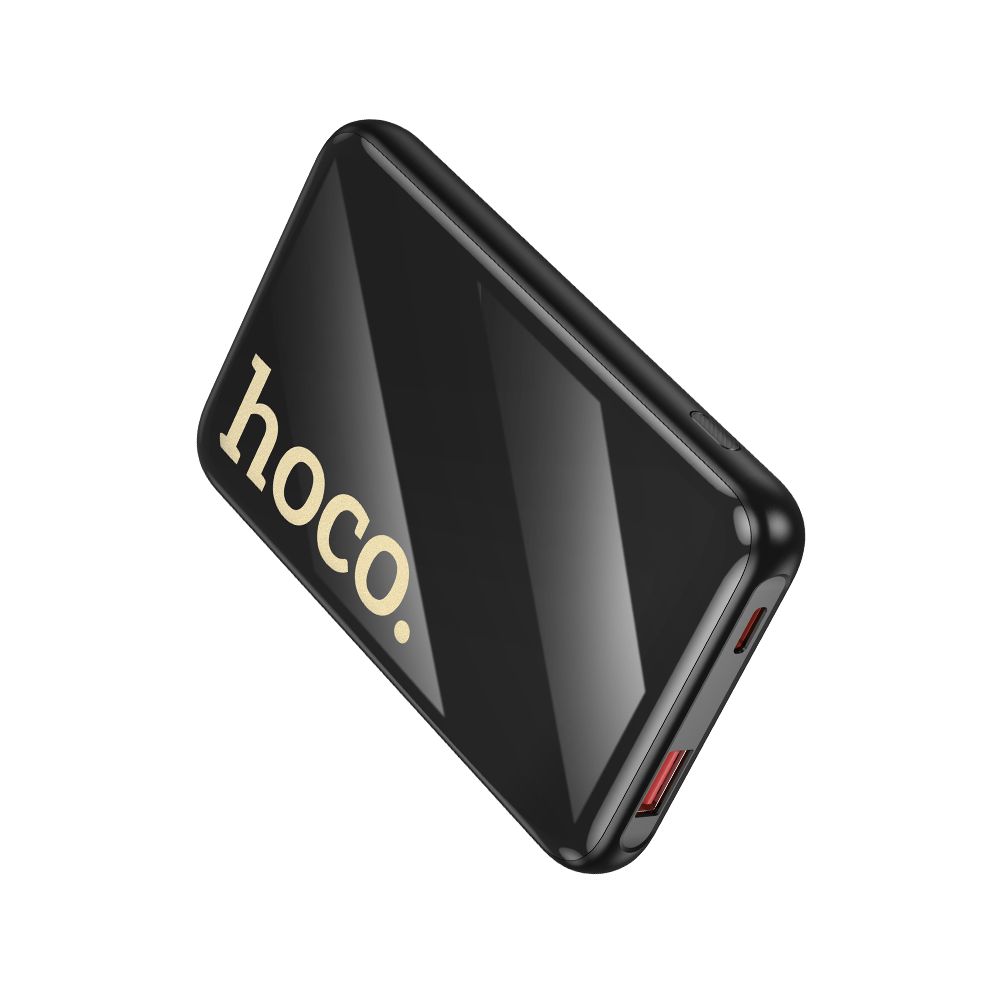 HOCO Q37 Ulkoinen akku, 10000mAh, 22,5W, QC + PD, 1 x Lightning - 1 x USB-A - 2 x USB-C, Musta