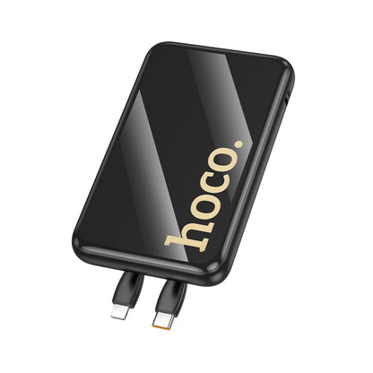HOCO Q37 Ulkoinen akku, 10000mAh, 22,5W, QC + PD, 1 x Lightning - 1 x USB-A - 2 x USB-C, Musta