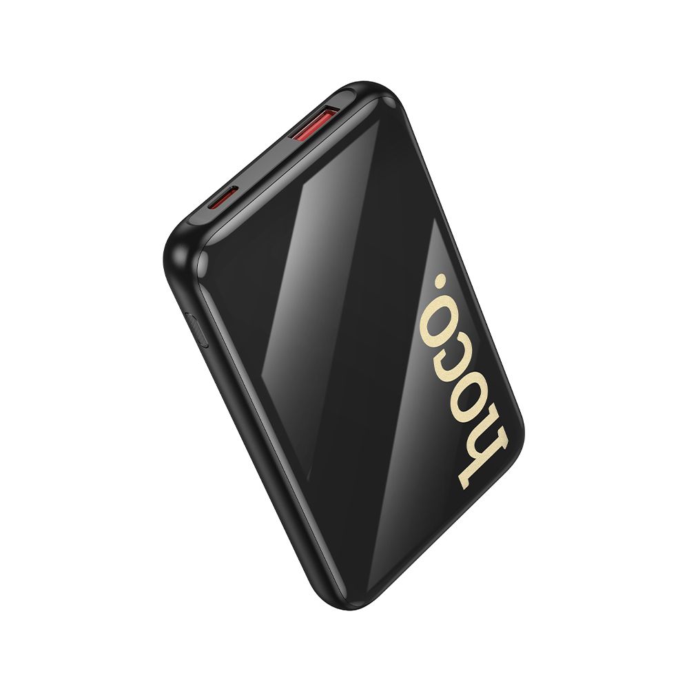 HOCO Q37 Ulkoinen akku, 10000mAh, 22,5W, QC + PD, 1 x Lightning - 1 x USB-A - 2 x USB-C, Musta