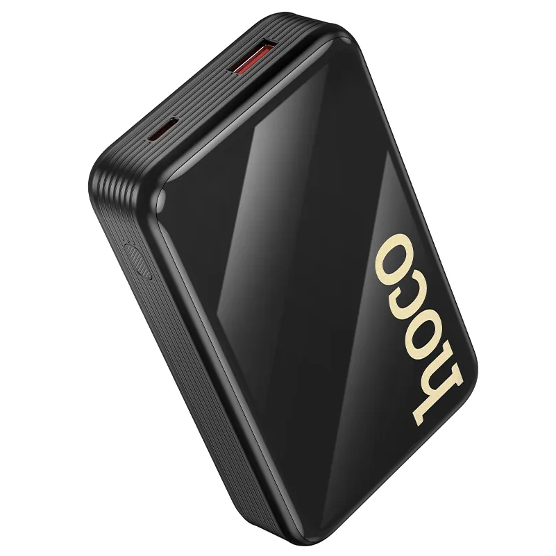 HOCO Q37A Ulkoinen akku, 20000mAh, 22,5W, QC + PD, 1 x Lightning - 1 x USB-A - 2 x USB-C, Musta