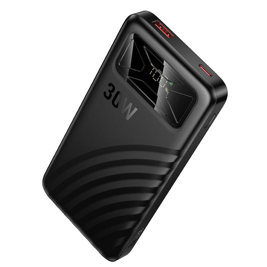 HOCO Q42 -varavirtalähde, 10000 mAh, 30 W, QC + PD, 1 x USB-A - 1 x USB-C, musta
