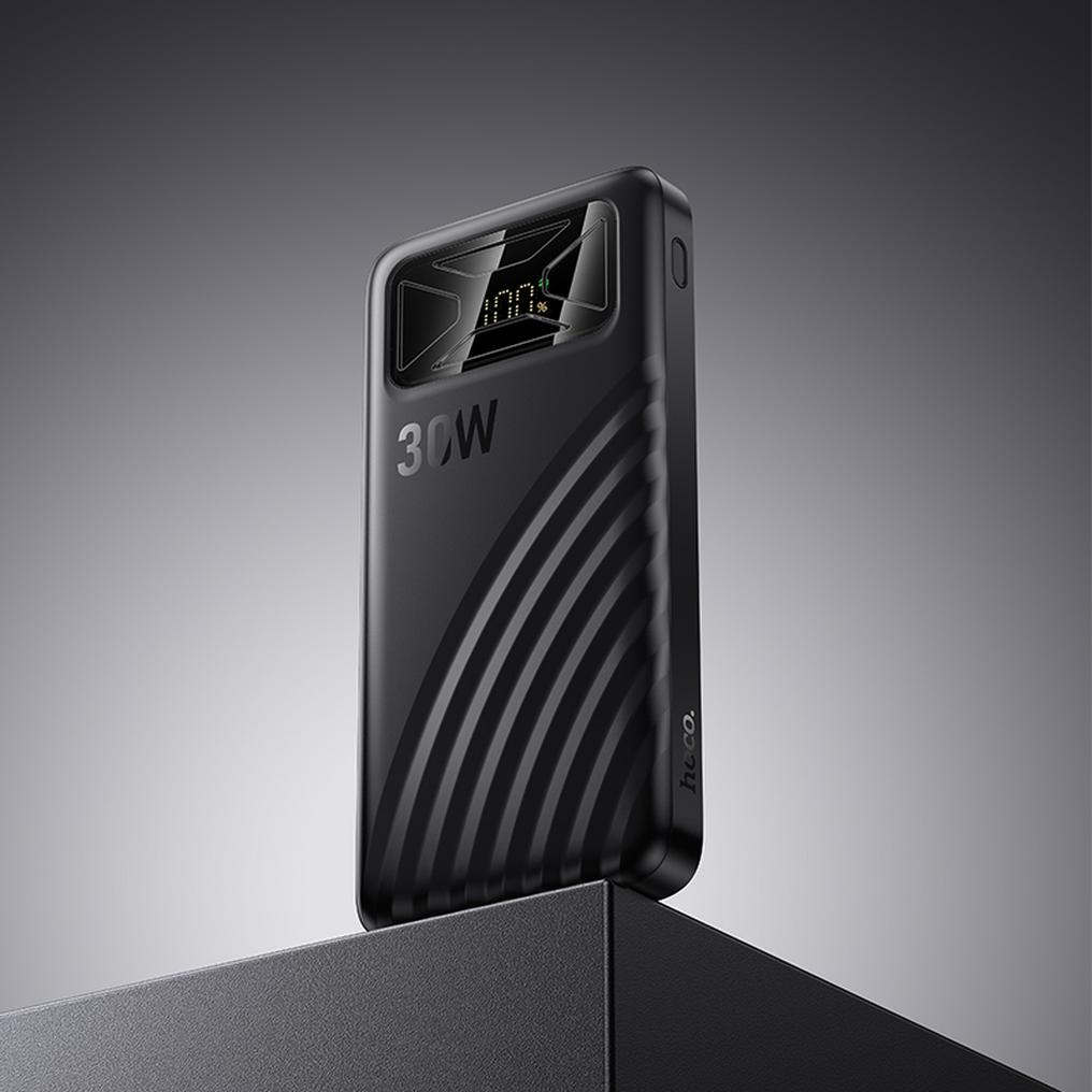 HOCO Q42 -varavirtalähde, 10000 mAh, 30 W, QC + PD, 1 x USB-A - 1 x USB-C, musta