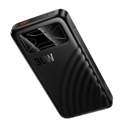 HOCO Q42 -varavirtalähde, 10000 mAh, 30 W, QC + PD, 1 x USB-A - 1 x USB-C, musta