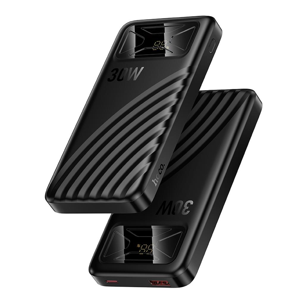 HOCO Q42 -varavirtalähde, 10000 mAh, 30 W, QC + PD, 1 x USB-A - 1 x USB-C, musta