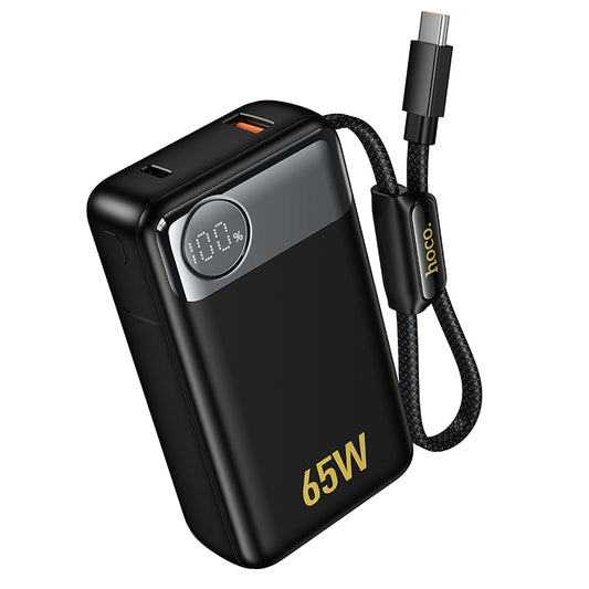 Ulkoinen akku HOCO Q53, 12000mAh, 65W, QC + PD, 1 x USB-A - 2 x USB-C, Musta