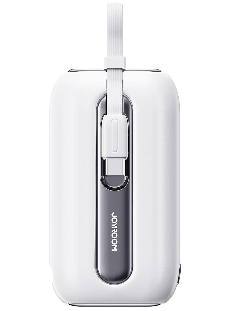 Ulkoinen akku Joyroom Colorful Series JR-L012, 10000mAh, 22.5W, QC + PD, 1 x Lightning - 2 x USB-C, Valkoinen
