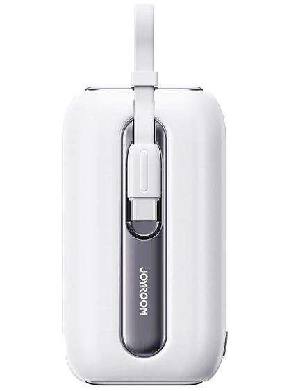 Ulkoinen akku Joyroom Colorful Series JR-L012, 10000mAh, 22.5W, QC + PD, 1 x Lightning - 2 x USB-C, Valkoinen