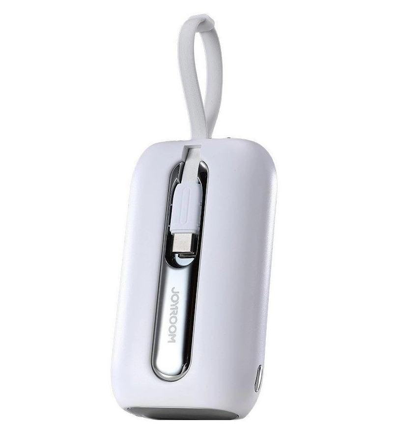 Ulkoinen akku Joyroom Colorful Series JR-L012, 10000mAh, 22.5W, QC + PD, 1 x Lightning - 2 x USB-C, Valkoinen