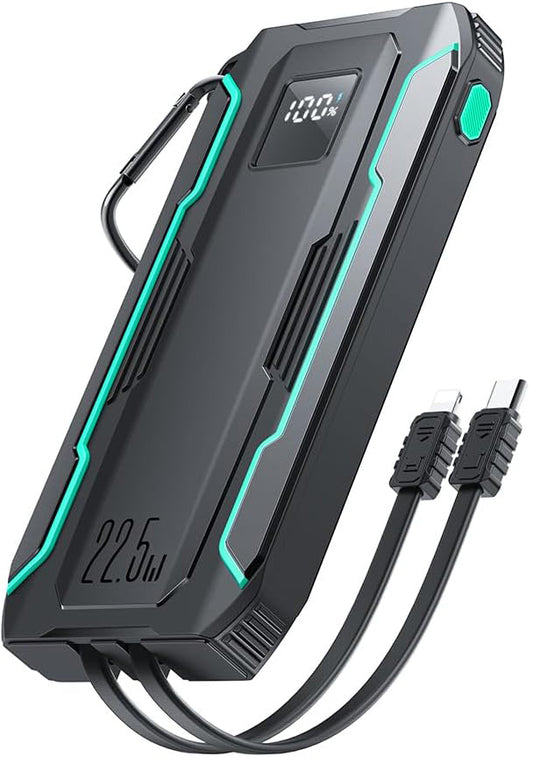 Ulkoinen akku Joyroom JR-L017, 10000mAh, 22.5W, QC + PD, 1 x Lightning - 1 x USB-A - 2 x USB-C, Musta