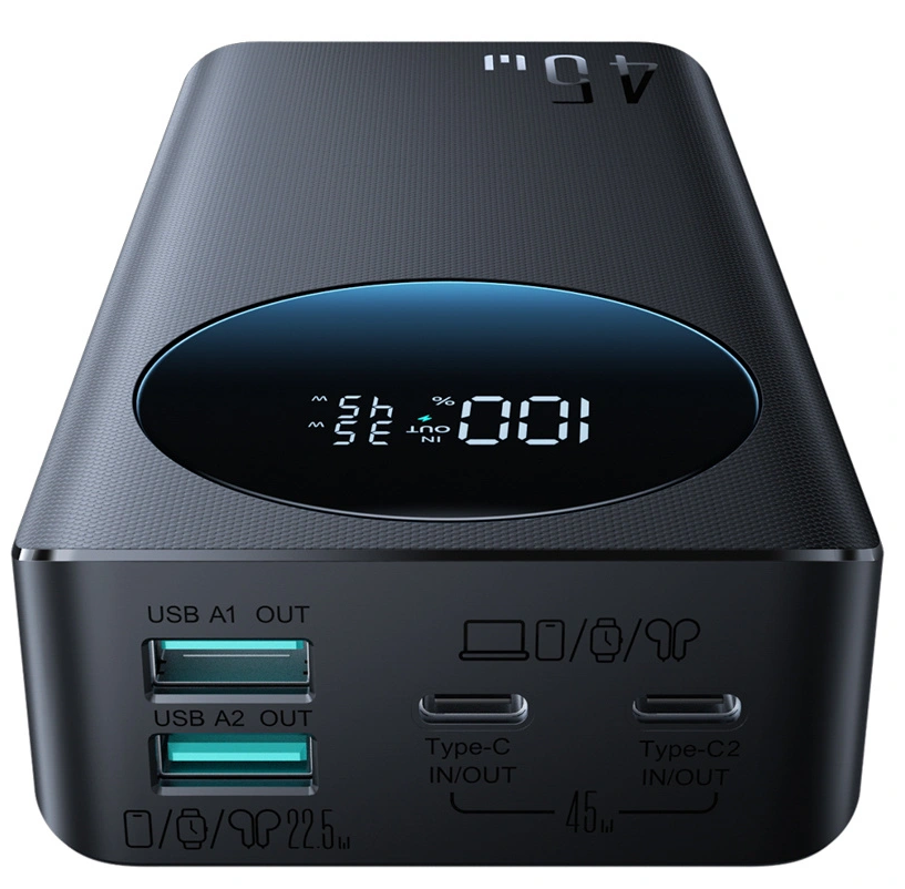 Joyroom JR-PBF02 Pro ulkoinen akku, 20000mAh, 45W, QC + PD, 2 x USB-A - 2 x USB-C, Musta