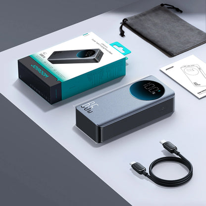 Joyroom JR-PBF05 Pro ulkoinen akku, 30000mAh, 65W, QC + PD, 1 x USB-A - 2 x USB-C, Musta