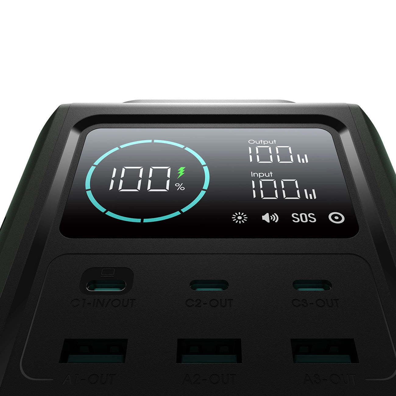 Joyroom JR-PBF10 ulkoinen akku, 75000mAh, 100W, QC + PD, 3 x USB-A - 3 x USB-C, Vihreä