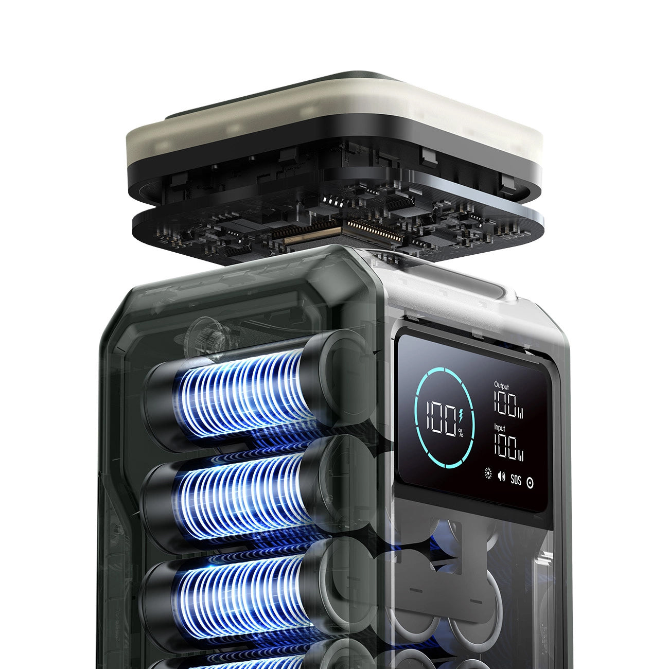 Joyroom JR-PBF10 ulkoinen akku, 75000mAh, 100W, QC + PD, 3 x USB-A - 3 x USB-C, Vihreä