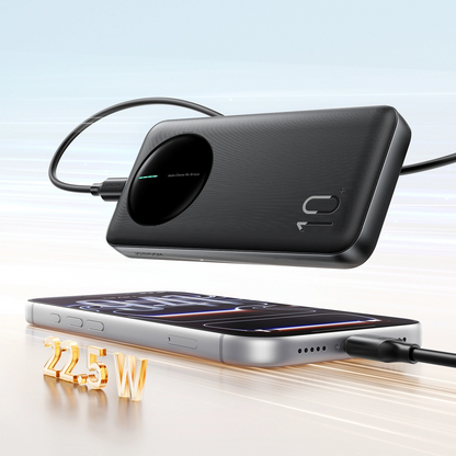 Joyroom JR-PBF12 Pro ulkoinen akku, 10000mAh, 22,5W, QC + PD, 1 x USB-C - 2 x USB-A, Musta