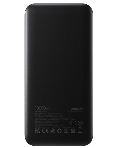 Joyroom JR-PBF12 Pro ulkoinen akku, 10000mAh, 22,5W, QC + PD, 1 x USB-C - 2 x USB-A, Musta
