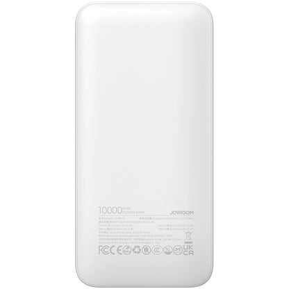 Ulkoinen akku Joyroom JR-PBF12, 10000mAh, 12W, 1 x USB-C - 2 x USB-A, Valkoinen