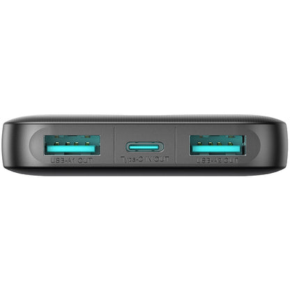 Ulkoinen akku Joyroom JR-PBF13, 5000mAh, 12W, 1 x USB-C - 2 x USB-A, Musta