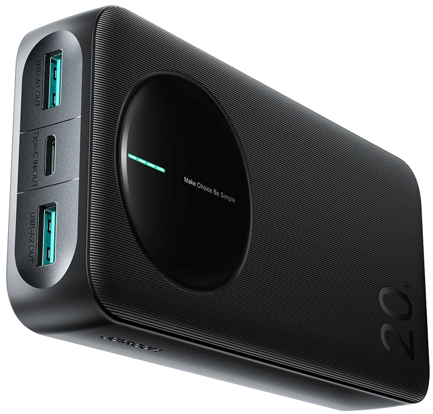 Joyroom JR-PBF14 Pro External Battery, 20000mAh, 22.5W, QC + PD, 1 x USB-C - 2 x USB-A, Black