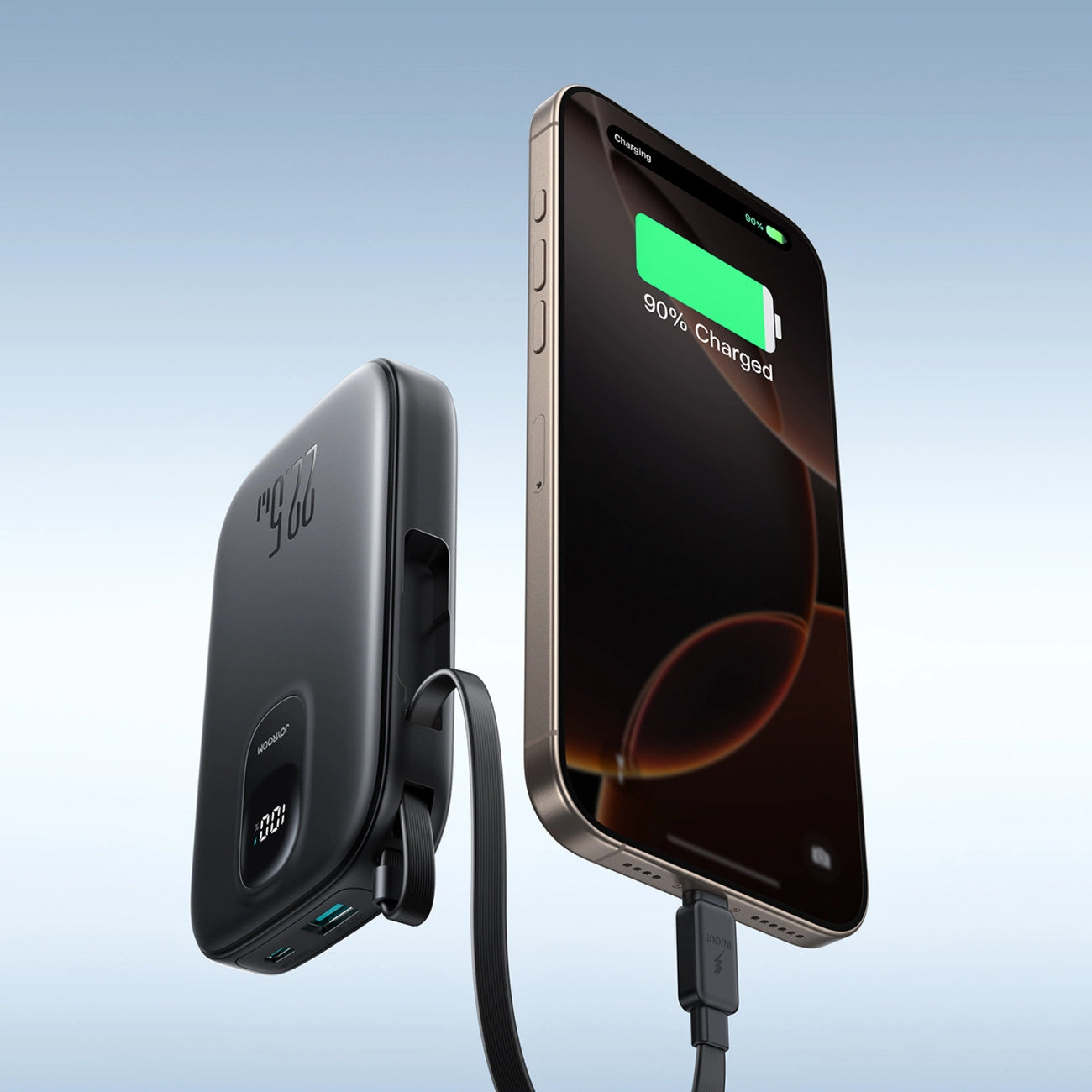 Ulkoinen akku Joyroom JR-PBF17, 10000mAh, 22.5W, QC + PD, 1 x USB-A - 2 x USB-C, Musta