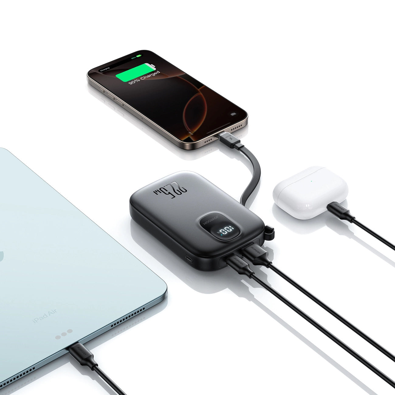 Ulkoinen akku Joyroom JR-PBF17, 10000mAh, 22.5W, QC + PD, 1 x USB-A - 2 x USB-C, Musta