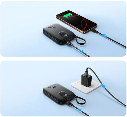 Ulkoinen akku Joyroom JR-PBF17, 10000mAh, 22.5W, QC + PD, 1 x USB-A - 2 x USB-C, Musta