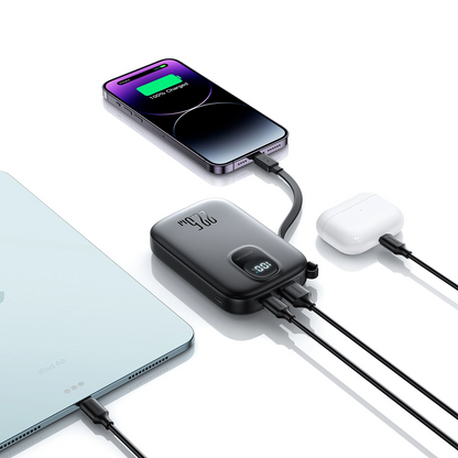 Ulkoinen akku Joyroom JR-PBF18, 10000mAh, 22.5W, QC + PD, 1 x Lightning - 1 x USB-A - 1 x USB-C, Musta
