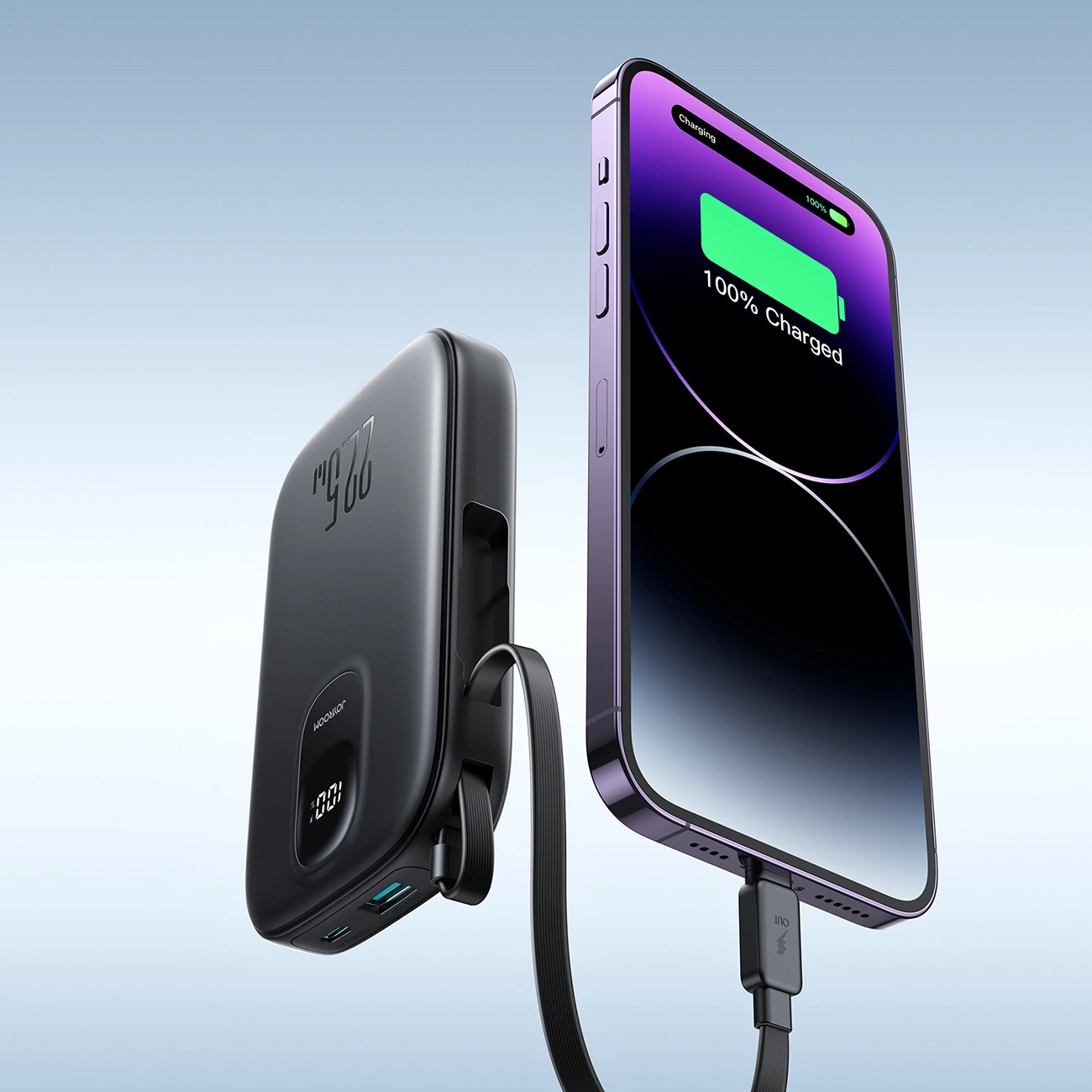 Ulkoinen akku Joyroom JR-PBF18, 10000mAh, 22.5W, QC + PD, 1 x Lightning - 1 x USB-A - 1 x USB-C, Musta