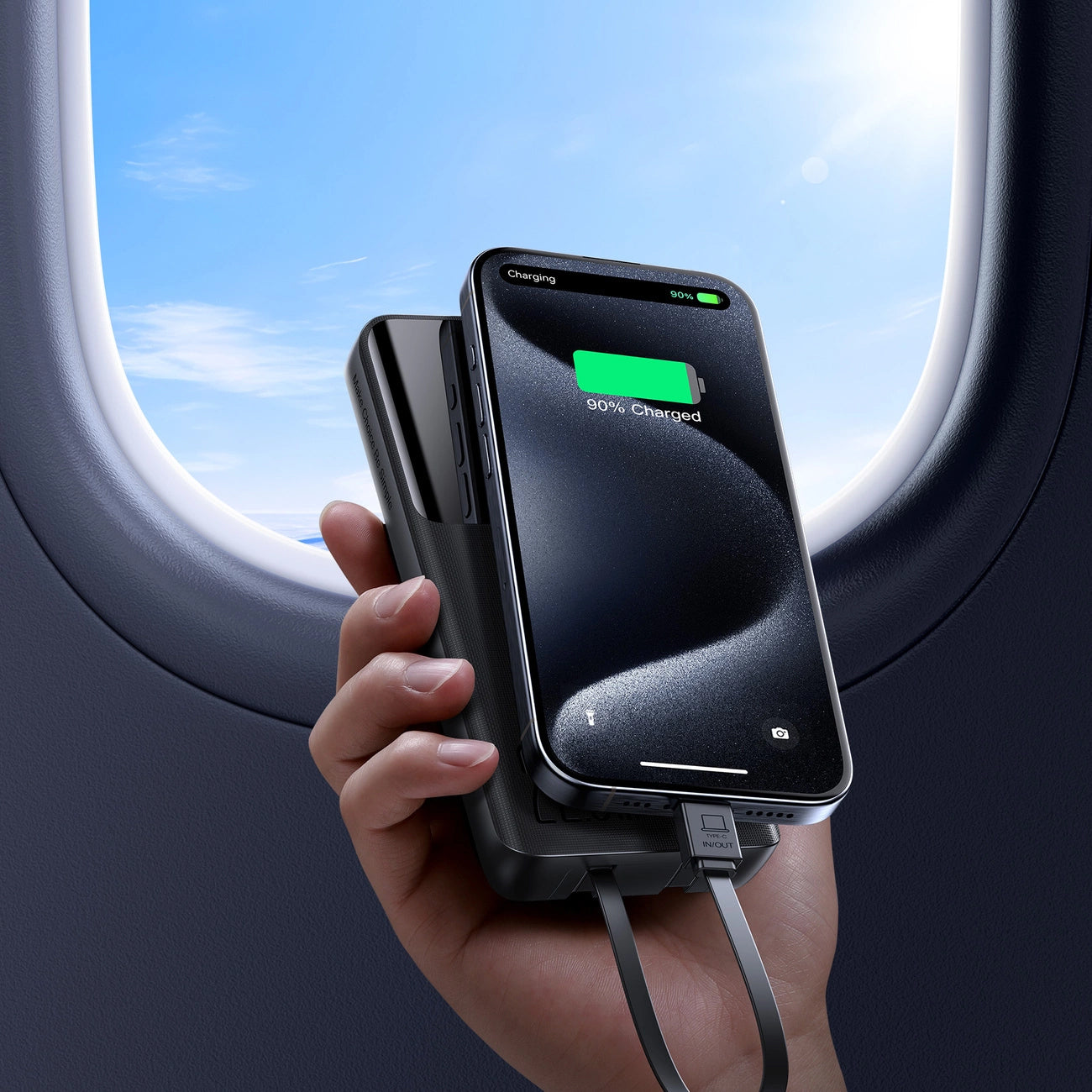 Ulkoinen akku Joyroom JR-PBF19, 10000mAh, 22.5W, QC + PD, 1 x Lightning - 1 x USB-A - 2 x USB-C, Musta