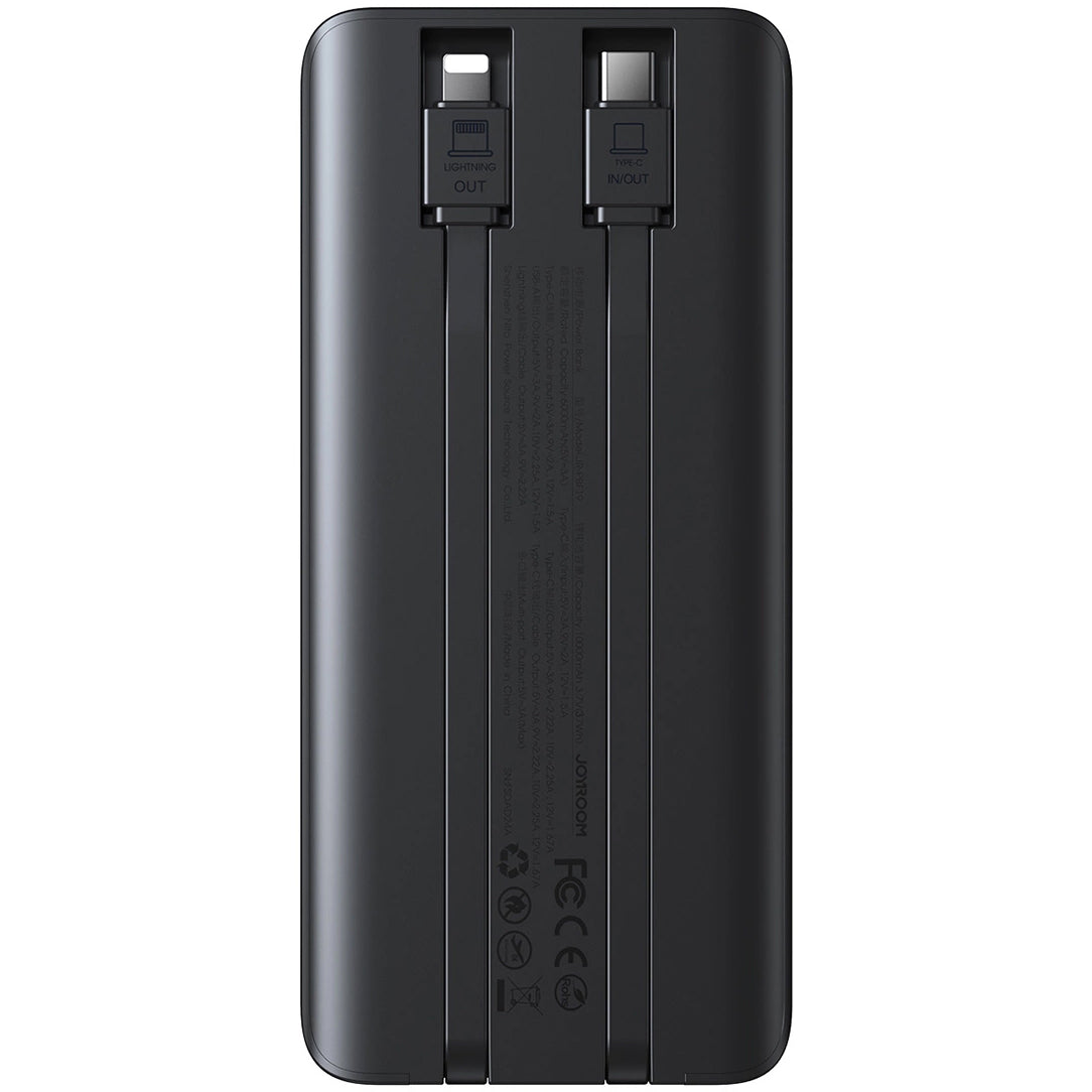 Ulkoinen akku Joyroom JR-PBF19, 10000mAh, 22.5W, QC + PD, 1 x Lightning - 1 x USB-A - 2 x USB-C, Musta