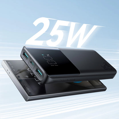 Ulkoinen akku Joyroom JR-PBF20, 10000mAh, 25W, QC + PD, 1 x USB-C - 2 x USB-A, Musta