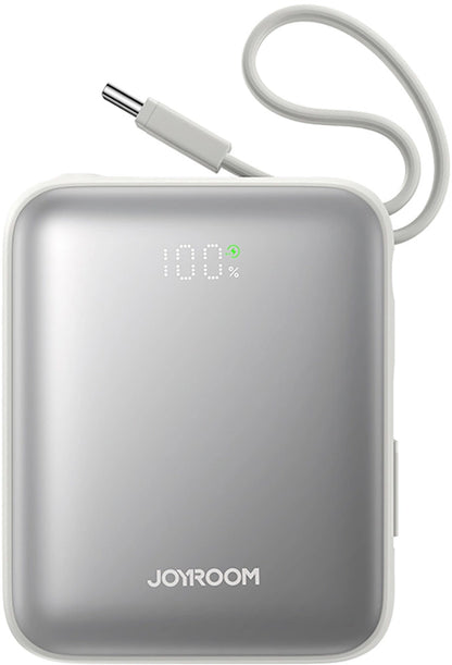 Ulkoinen akku Joyroom JR-PBF27, 10000mAh, 22.5W, PD, 1 x Lightning - 2 x USB-C, Valkoinen