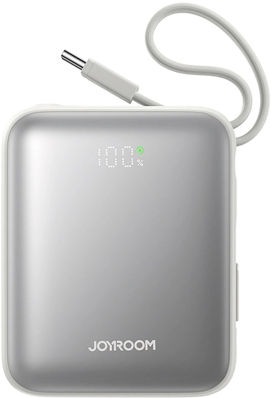 Ulkoinen akku Joyroom JR-PBF27, 10000mAh, 22.5W, PD, 1 x Lightning - 2 x USB-C, Valkoinen