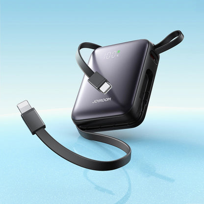 Ulkoinen akku Joyroom JR-PBF27, 10000mAh, 22.5W, QC + PD, 1 x Lightning - 2 x USB-C, Musta