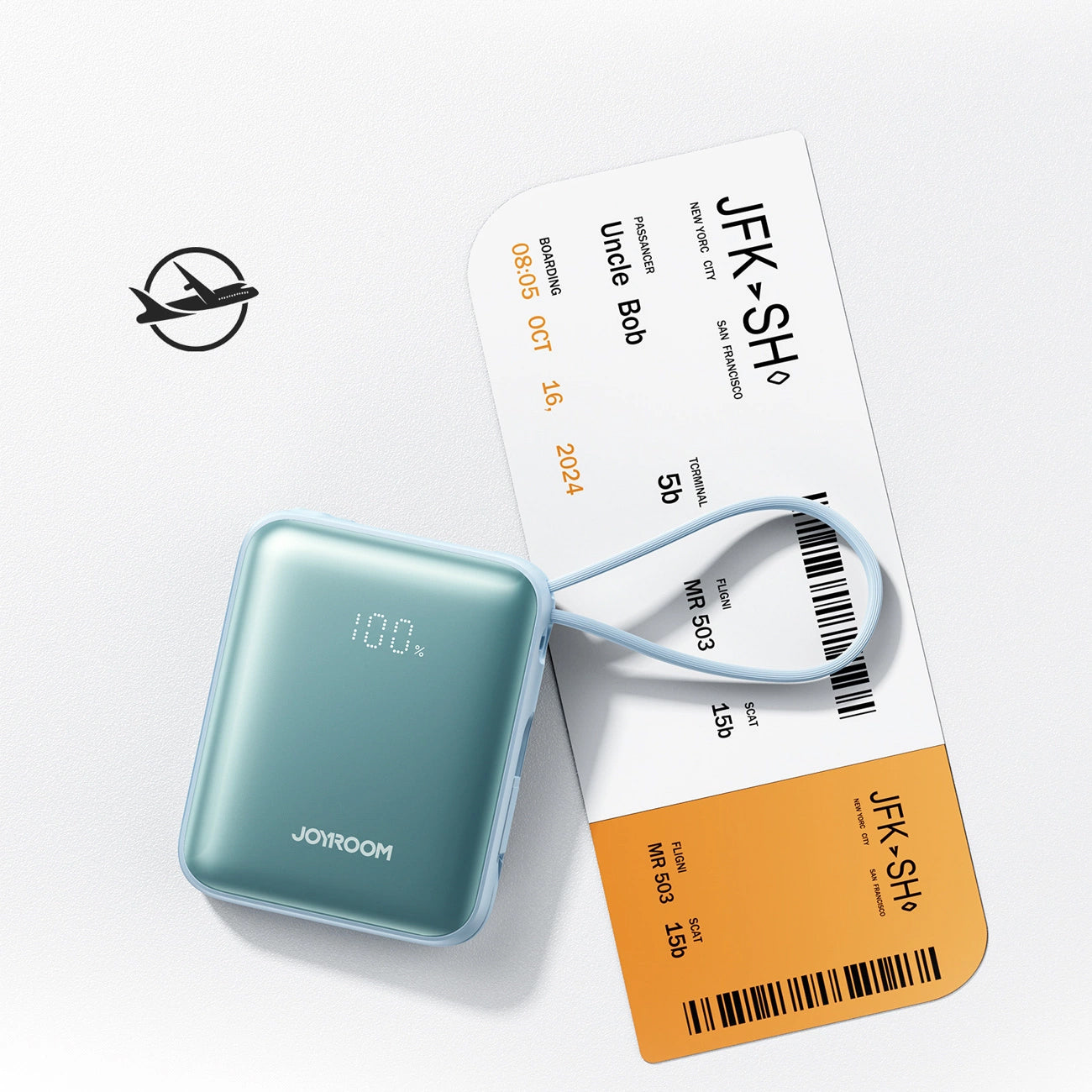 Ulkoinen akku Joyroom JR-PBF27, 10000mAh, 22.5W, PD, 1 x Lightning - 2 x USB-C, Sininen