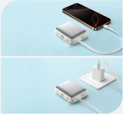 Ulkoinen akku Joyroom JR-PBF27, 10000mAh, 22.5W, PD, 1 x Lightning - 2 x USB-C, Valkoinen
